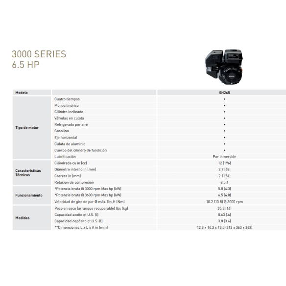 VILEBREQUIN MOTEUR KOHLER SH265 20MM