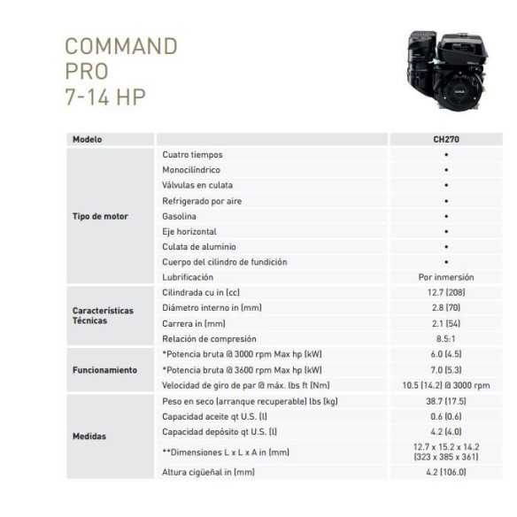 Kohler CH395 23-mm-Kegelmotor für Motorhacken und Motorhacken