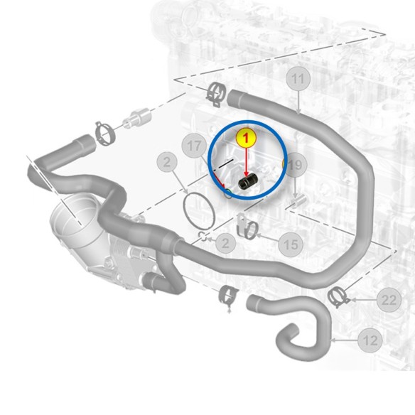 Kohler KDI water-cooler pump outlet tube