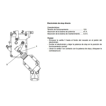 Kit électroaimant d'arrêt pour Lombardini 9LD
