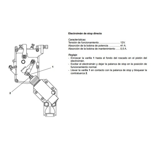 Kit de eletroímã de parada para Lombardini 9LD
