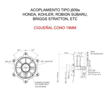 Motor Kohler SH265 cono 19mm Generador Arra.Manual
