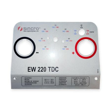 Panel aluminio EW220TDC sin bornas-conmutadores