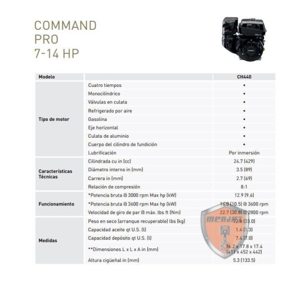 KOHLER CH440 ENGINE CRANKSHAFT 25MM