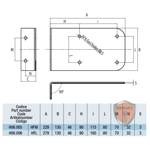 HEIZUNGSSTÜTZE M 115X80 ZINK