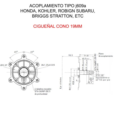 KOHLER CH270 ENGINE GENERATOR CONE 19MM