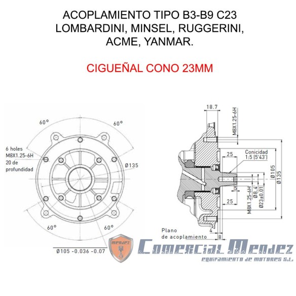 MOTOR KOHLER KD15 350 CONE 23mm ESTÁGIO V